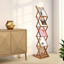 Heavy Duty Bamboo Magazine?Rack 5 Layers Foldable File Shelf Pop-up Book Stand - Toronto - Canada