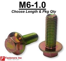 M6-1.0 Grade 8.8 Metric Flange Bolts Yellow Zinc (Choose Length & Qty's) - Redding - US