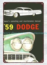 indoor wall work wall decor 1959 dodge car automotive auto metal tin sign