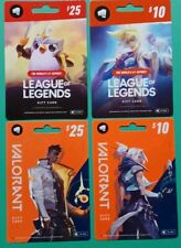 4 LEAGUE of LEGENDS & VALORANT GIFT CARDS~ NEW~ NO VALUE