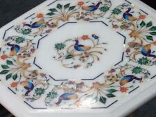 12 Marble Table Top Semi Precious Stones Handicraft Work Home Decor"