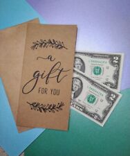 TWO DOLLAR BILLS FOR A PRESNT? Unusual Gift Idea Brand New See Description WOW