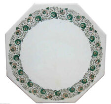 18'x18 Marble Marquetry Center Table Top Malachite Mosaic Inlay Furniture Decor"