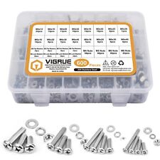 600PCS Metric Machine Screws M4 M5 M6 M8 Phillips Pan Head Screws Bolts Nuts - Dothan - US