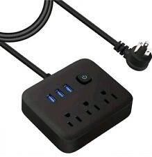 1 Piece ABS Smart Power Modern Black 3 AC & USB Port Smart Home Power Strip - Southbridge - US