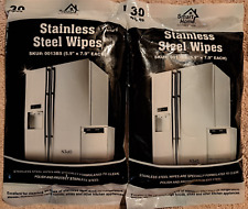 Smart Home Stainless Steel Wipes 30 Count Set of 2 Packs 60 Wipes Total NEW - Hanlontown - US