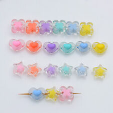 50pcs acrylic candy colored heart-shaped loose bead jewelry accessories