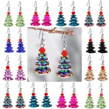 Fashion Christmas Tree Crystal Hook Earrings Drop Dangle Women Party Jewelry