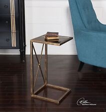 Open Gold C Side Table Minimalist | Black Accent End - Mumbai - India