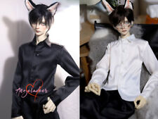 1/4 1/3 Uncle ID BJD Doll Clothes Soft Thin Satin Long Sleeve Shirt White/Black