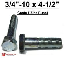 3/4-10 x 4-1/2 Hex Bolt Zinc Plated Grade 5 Cap Screw Coarse Partial Thread - Redding - US"