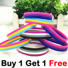 LGBT Silicone Wristband Bisexual Pansexual Gay Pride Lesbian Bracelet Jewelry