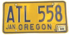 Vintage 1989 Oregon Auto License Plate Tag Garage Auto Wall Decor Collector