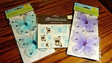 (2) packs Crafter's Square Butterfly Accessories + 1 pack Adornment Decals 583