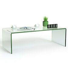 Tempered Glass Coffee Table Accent Cocktail Side Table Living Room Rounded Edges - Mumbai - India