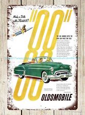 1950 automotive Rocket 88 ads tin sign home decor stores plaque