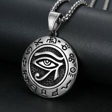 Egyptian Pharaoh Eye of Horus Ra Pendant Necklace Stainless Steel Jewelry