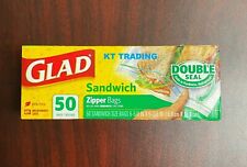 Glad Double Zipper Seal Food Sandwich Bags Microwave Safe BPA-free ~ 50 bags