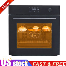 24 Electric Single Wall Oven 3000W,2.5Cu.ft W/8 Baking Modes/Led Screen - US"