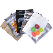 100 Pcs 3.5 x 4.5" 3 Seal Flat Food Pouch Zip Lock Mylar Smell Proof Bags"