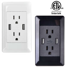 Electrical Outlet Panel Wall Plug Socket AC Power Receptacle 2-USB Ports Charger - South El Monte - US