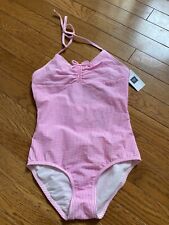 Gap Kids Girls 6/7 NWT pink and white gingham patterned swimsuit