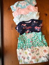 Baby Girl Clothes in 9 months - 5 Items- Carters- Little Me- Rompers, One Piece