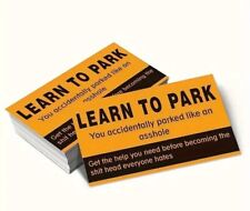 50 LEARN TO PARK Bad Parking Cards Fake Ticket Prank Joke Gag Gift