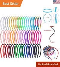 Premium 50-Piece Satin Headbands Kit - Versatile Craft and Styling Accessories