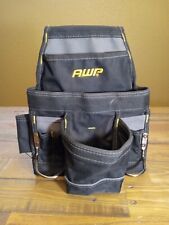 AWP Construction Handyman Tool Belt Double Hammer Apron 10 Pocket EXCELLENT