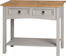 Corona Grey Wax 2 Drawer Console Table, Mexican Pine