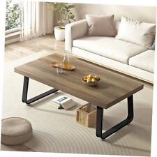 Wood Coffee Table, Farmhouse Minimalist Center Table, 47 inch Rustic Oak - Mumbai - India