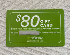 Hello Fresh HelloFresh.com $80 Gift Card ($20 off first four deliveries)