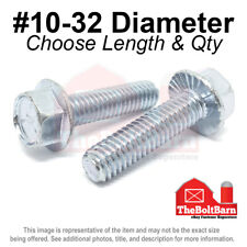 #10-32 Grade 5 Serrated Hex Flange Screws Frame Bolts Zinc (Pick Length & Qty) - Cleveland - US