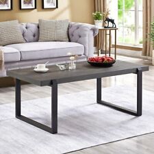 EXCEFUR Modern Coffee Table Rustic Wood and Metal Center Table Rectangle Cock... - Mesa - US