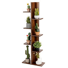 Costway Open Concept Bookcase Plant Display Shelf Rack Holder Wood Walnut - Fontana - US