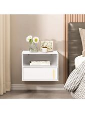 Set Of 2 Wall-Mounted Wooden Nightstand Side Table White - Mumbai - India