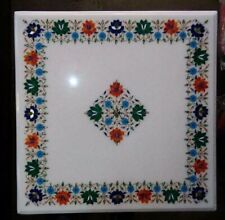 2' white Marble Table Top coffee center Malachite Inlay home decor antique j98