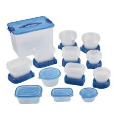 (FAST SHIP FROM USA) 92 Piece Food Storage Variety Value Set, Blue Lids