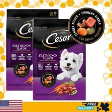2 Bags CESAR Filet Mignon with Spring Vegetables Garnish Dry Small Dog Food USA