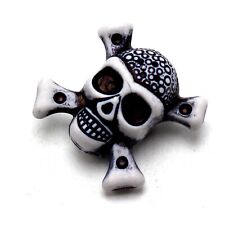 20pcs Halloween Skull + CrossBones Acrylic Beads 25mm (Double side) Chunky Beads