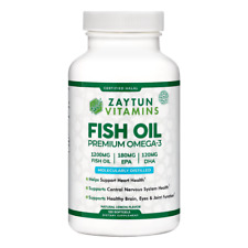 Zaytun Vitamins Halal Fish Oil 1200mg Omega-3 300mg EPA/DHA 120 Softgels - Halal - Toronto - Canada