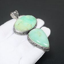 Lemon Chrysoprase Natural Gemstone Handmade 925 Sterling Silver Jewelry Pendant