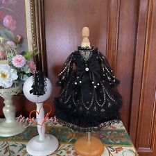 Blythe 1/6 1/4 Puyoo 1/3 BJD Doll Clothes Black Night Lolita Dress + Headwear #1