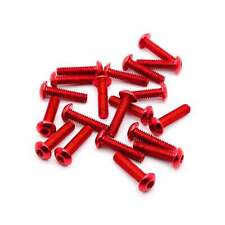 20pcs M4 Button Head Hex Screws Anodized 6063 Aluminum (M4x16mm - Red) - College Station - US