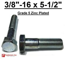 3/8-16 x 5-1/2 (PT) Hex Bolt Zinc Plated Grade 5 Cap Screw Coarse Thread - Redding - US"