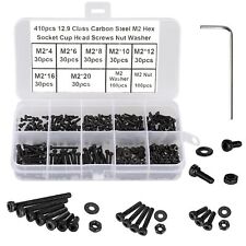 Small Allen Head Machine Screws Nuts & Washers Tiny Hex Socket Grade 12.9 410PCS - US