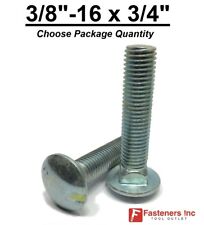 3/8-16 x 3/4 Carriage Bolts A307 Grade 2 Zinc Plated "Coach Screws" 3/8"-16 - Redding - US"