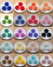 50Pcs Resin Rose Flower Flatback Cabochon DIY Craft Home Decoration Accessories