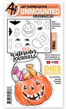 Art Impressions Watercolor Journals Collection Die & Stamp Halloween Accessories